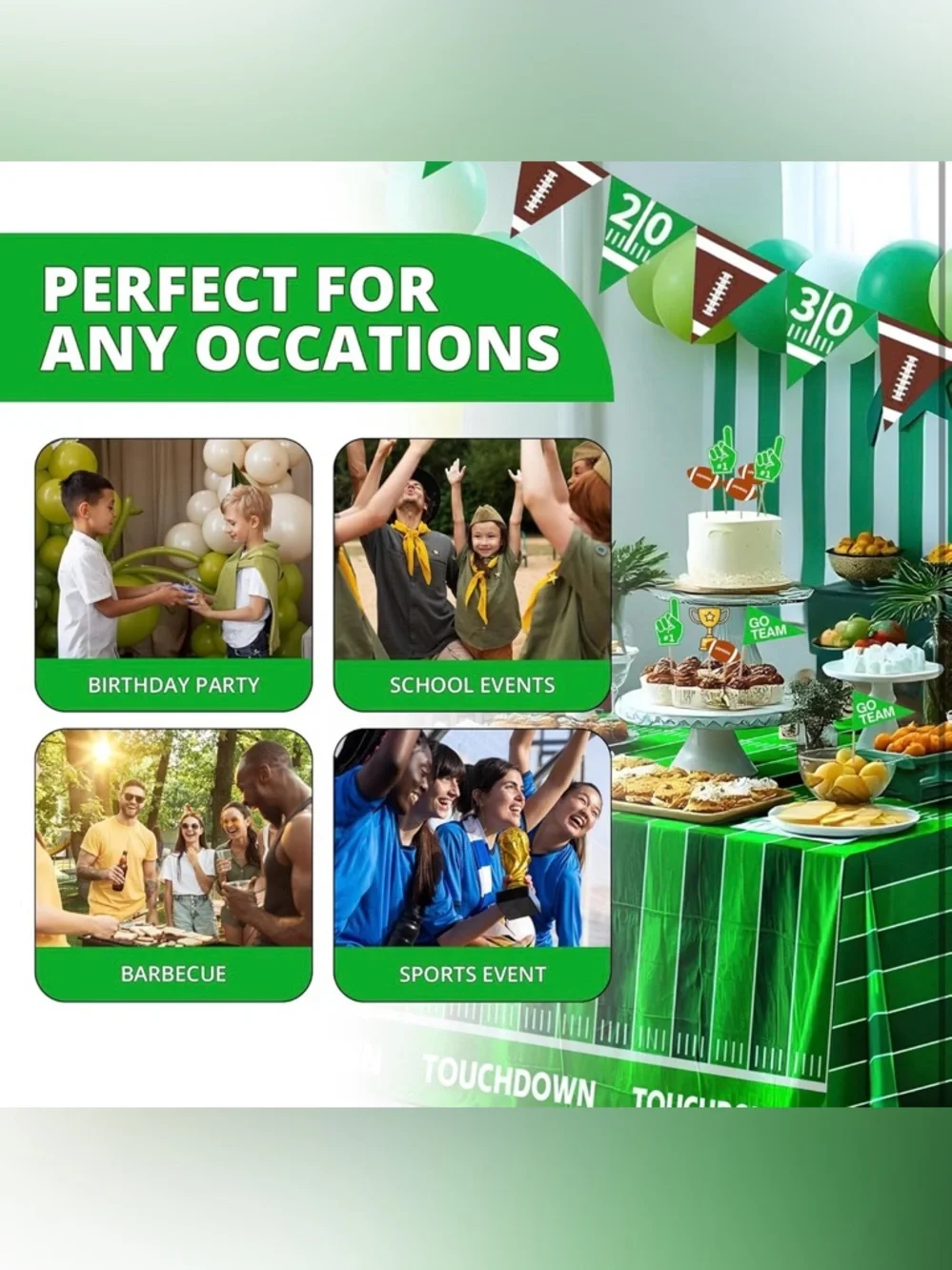 4E's Novelty 4 Pcs (9’ Each) Football Flag Banner No DIY MSRP $19.99 New NIP